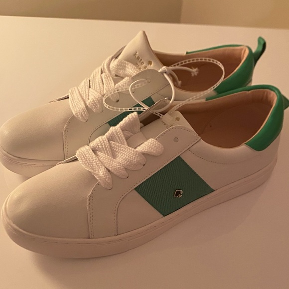 Kate Spade White and Green Casual Sneakers - Picture 3 of 9